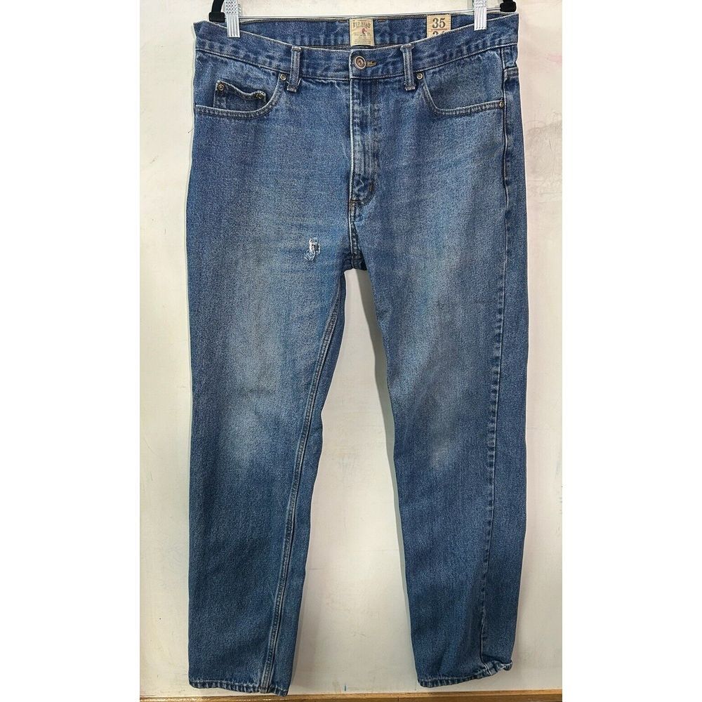 Red Head Jeans Men's Adult‎ Size 35/34 Denim Blue Jeans 5 Pocket Belt Loops